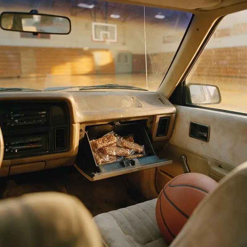 Granola bars in the glove box