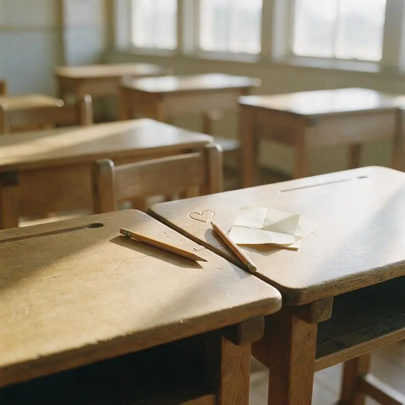 Two desks, third grade